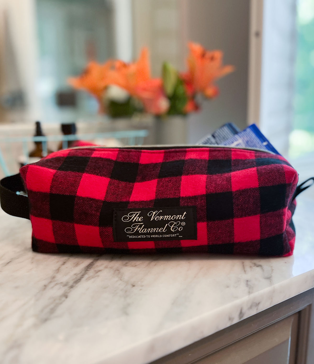 Lug good Trolley Cosmetic Bag Duo in Buffalo Check Red