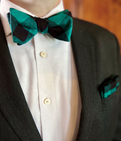 Flannel Bow Tie - Green Buffalo