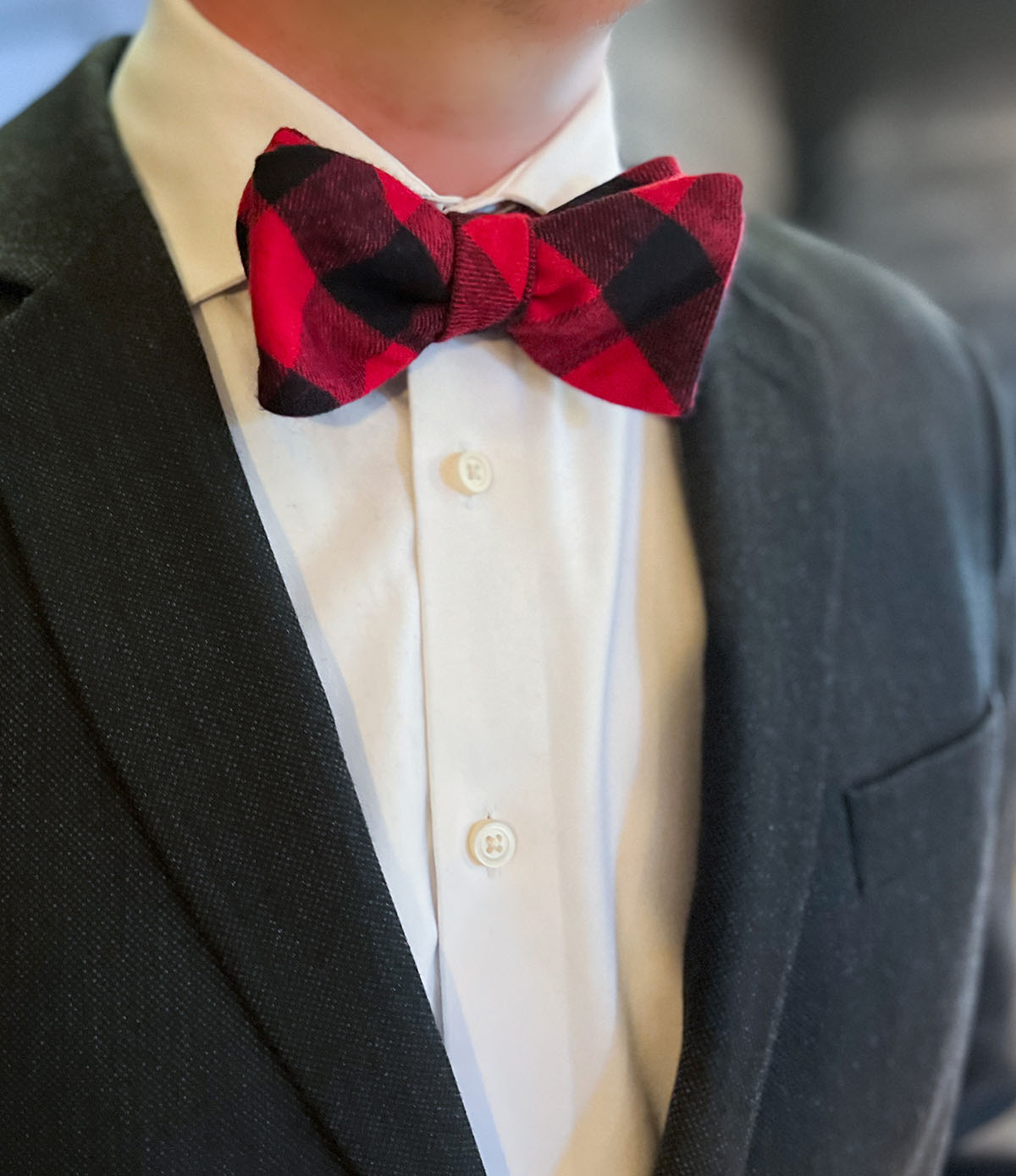 Flannel Bow Tie - Red Buffalo