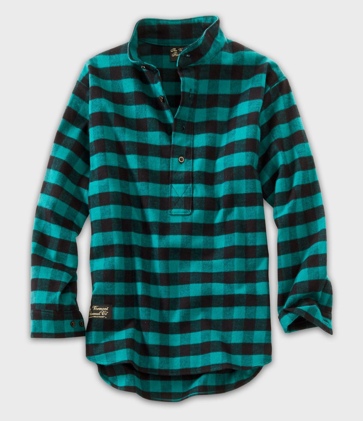 Henley Flannel Shirt - Green Buffalo – The Vermont Flannel Company