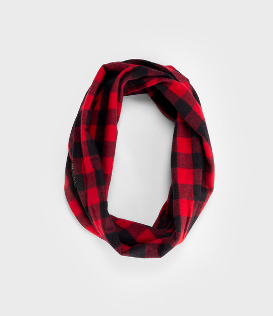 Flannel Infinity Scarf - Red Buffalo