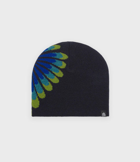 Macro Palm Heart Skully Beanie - Navy