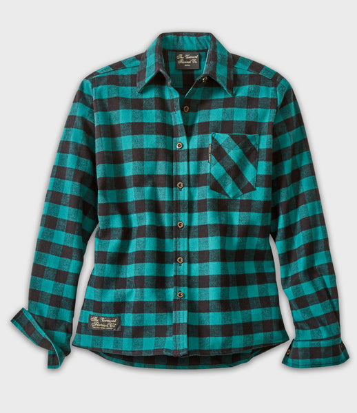 Women s Classic Flannel Shirt Green Buffalo The Vermont Flannel Company