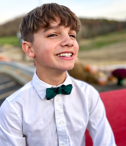 Youth Flannel Bow Tie - Green Buffalo