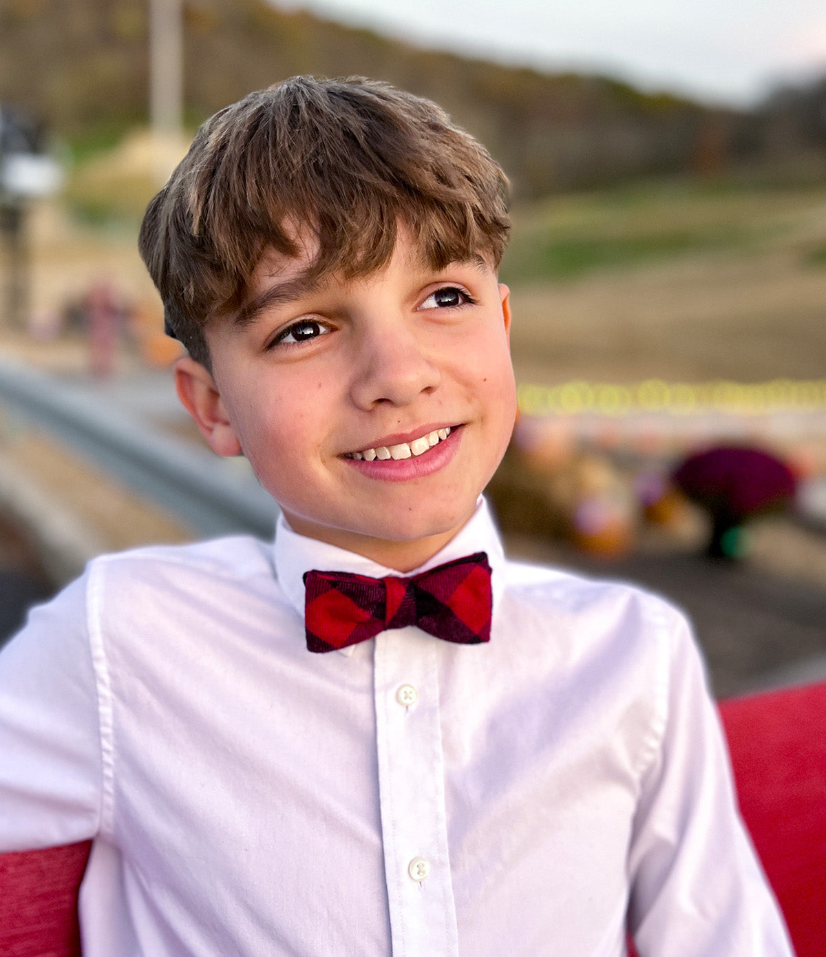 Youth Flannel Bow Tie - Red Buffalo